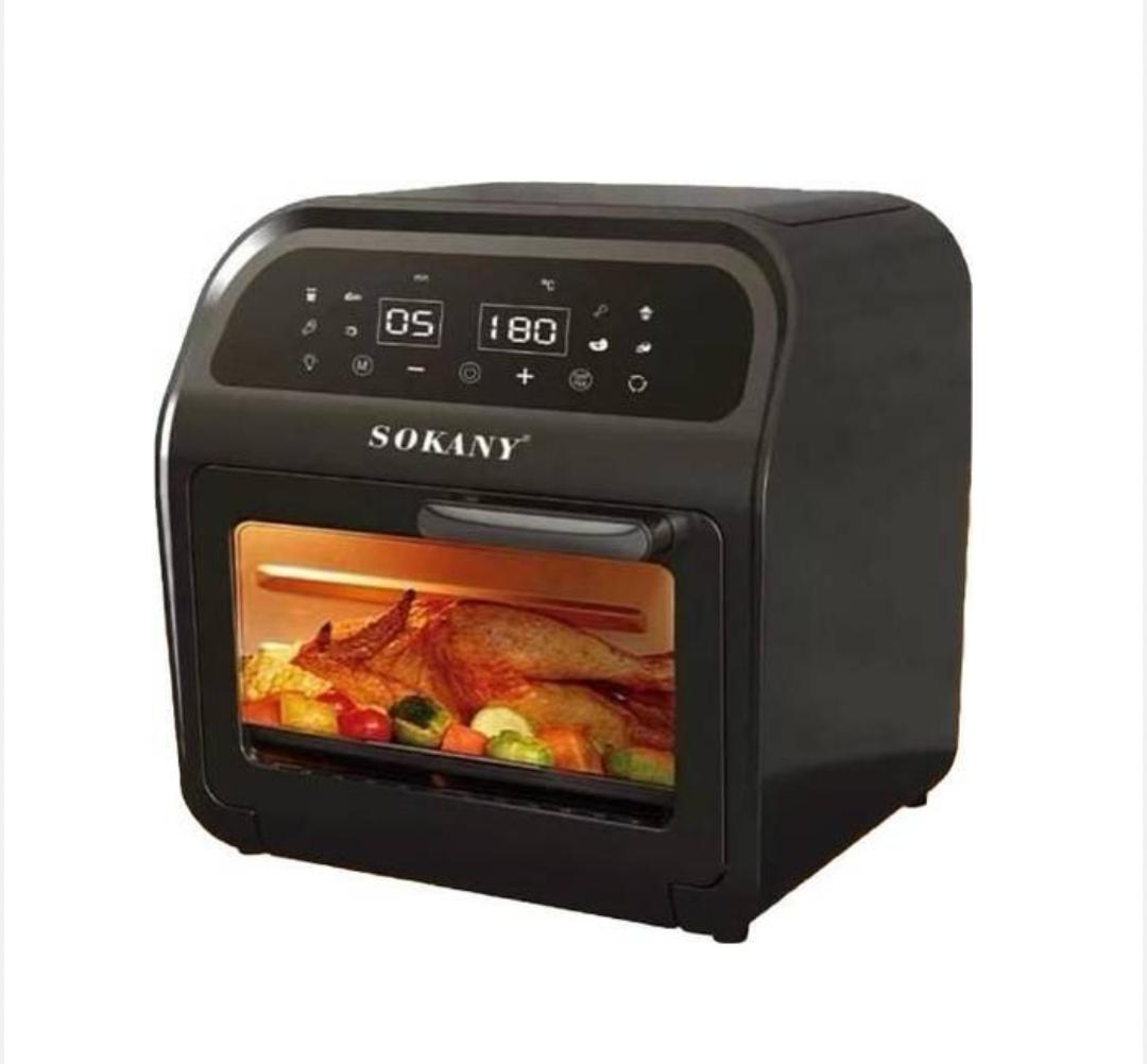 Sokany SK-8032 Air Fryer: Black, Non-Stick Basket, 30 Min Timer, 90-200°C Temp, 16L Capacity, 2500W Power, Touch Screen