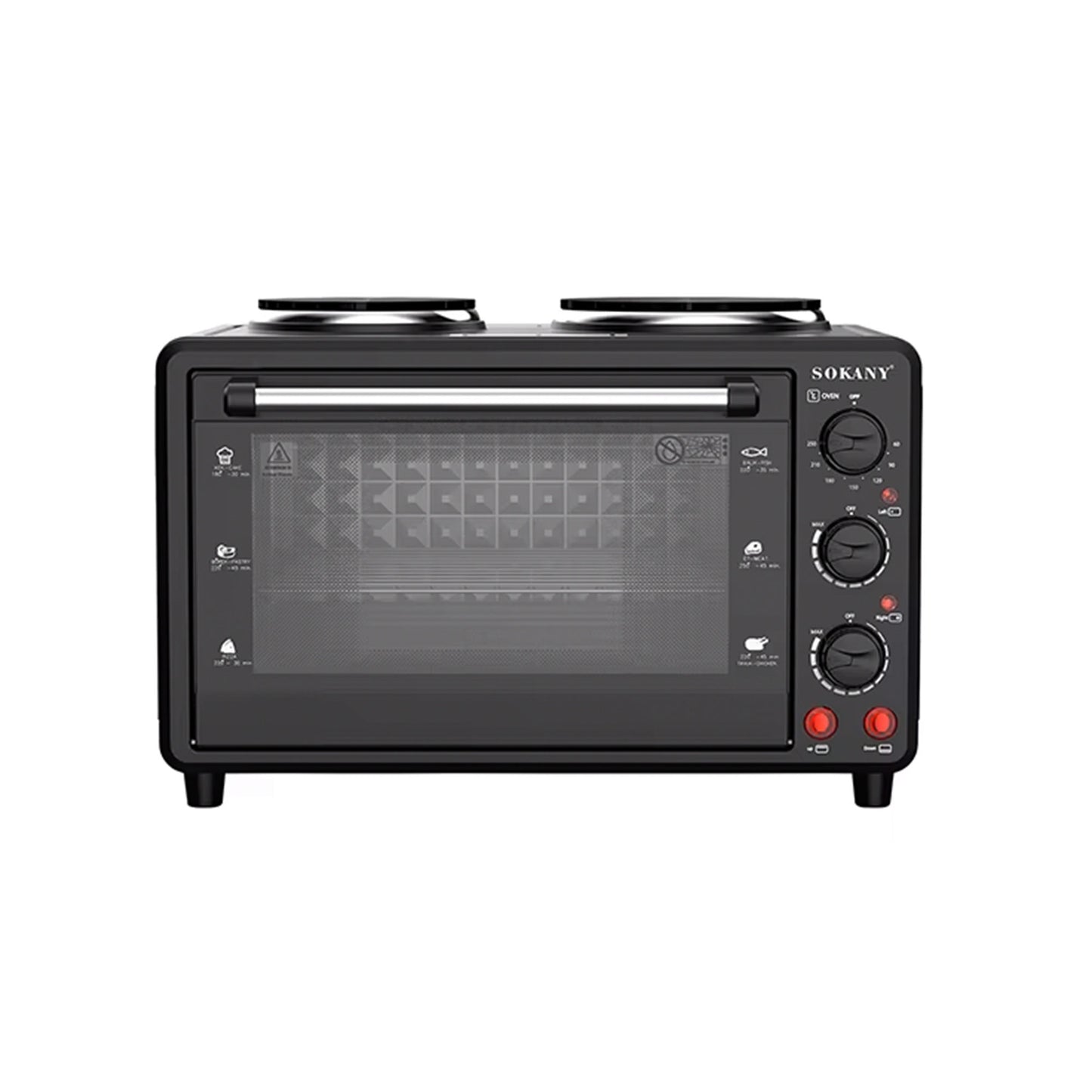 35L Electric Toaster Oven With Two Plates With 2 Burners